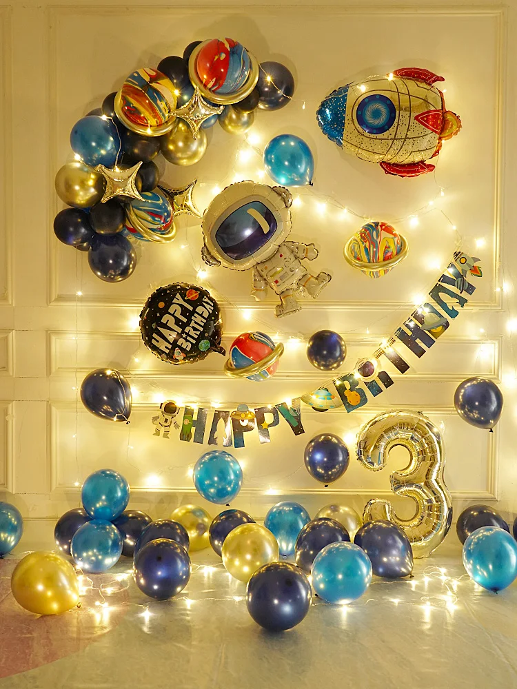Boy party theme balloon children birthday decoration scene spaceman background wall aluminum foil luminous decoration 1 set
Boy party theme balloon children birthday decoration scene spaceman background wall aluminum foil luminous decoration 1 set