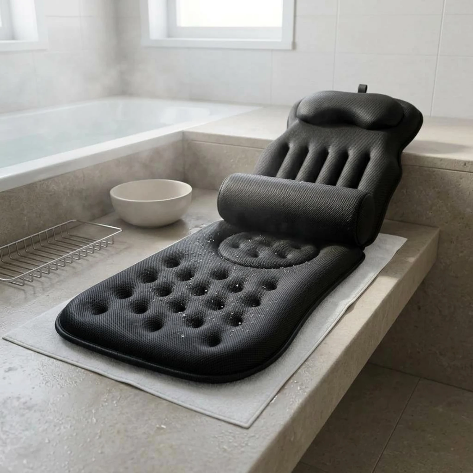 Bathtub Recliner Cushion Tufted Bath Recliner Cushion Bathtub Pillow with Lumbar Support Contoured Full Body Bath Pillow
Bathtub Recliner Cushion Tufted Bath Recliner Cushion Bathtub Pillow with Lumbar Support Contoured Full Body Bath Pillow