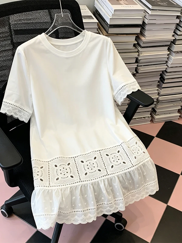 plus Size Summer New Women's T-Shirt Cute Hollow out Embroidery Long Short Sleeve Belly Covering Korean Style Breathable Skin...
plus Size Summer New Women's T-Shirt Cute Hollow out Embroidery Long Short Sleeve Belly Covering Korean Style Breathable Skin...