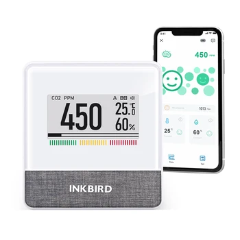 INKBIRD IAM-T1 Smart Air Quality Monitor CO2 Level Indication App Monitor CO2 Temperature Relative Humidity Air Pressure forHome