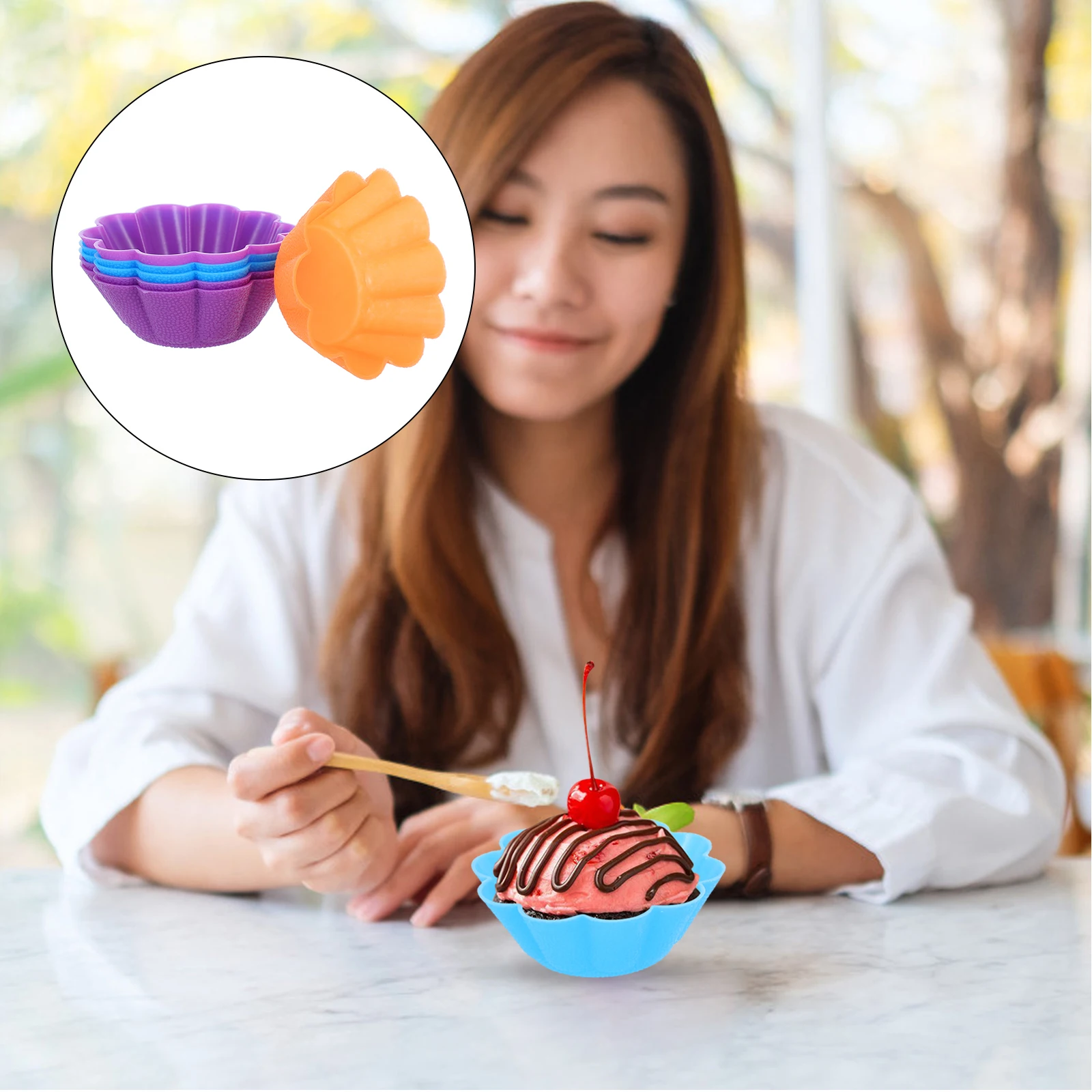 6pcs Flower Shape Silicone Baking Cups Reusable Non-Stick Muffin Cupcake Liners Oven Microwave Freezer Dishwasher Safe For
6pcs Flower Shape Silicone Baking Cups Reusable Non-Stick Muffin Cupcake Liners Oven Microwave Freezer Dishwasher Safe For
