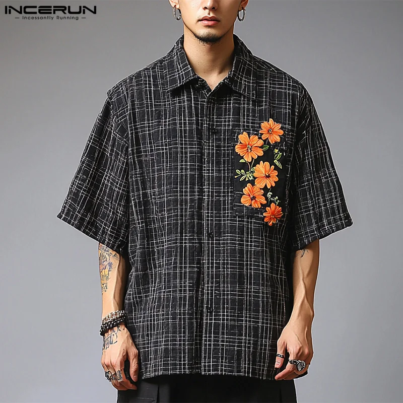 INCERUN Men Shirt Plaid Flower Printing Lapel Short Sleeve Oversize Men Clothing 2025 Fashion Casual Male Shirts Streetwear
INCERUN Men Shirt Plaid Flower Printing Lapel Short Sleeve Oversize Men Clothing 2025 Fashion Casual Male Shirts Streetwear