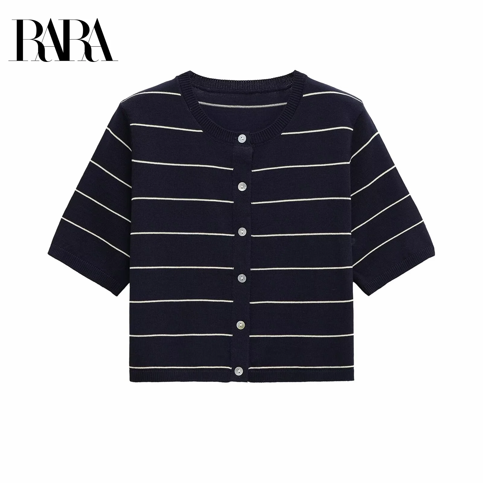 RARA Womens Summer Knitted Short - Sleeved Jacket with Simple Striped Knit Stylish and Breathable Outerwear for Women
RARA Womens Summer Knitted Short - Sleeved Jacket with Simple Striped Knit Stylish and Breathable Outerwear for Women