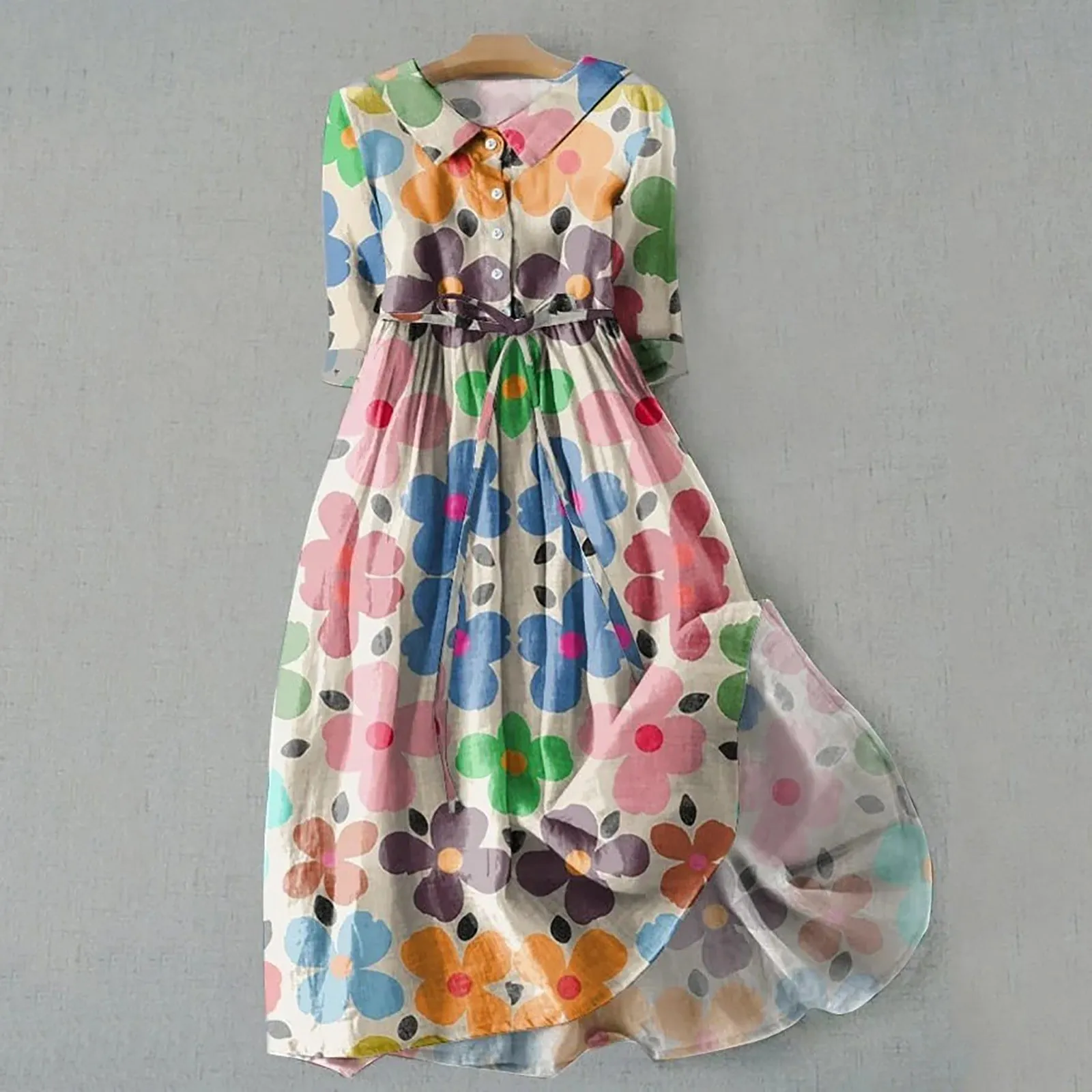 Summer Midi Dress Bohemian Floral Print Casual Dress with Lace-up A-line Dresses for Women 2024 Spring Fashion Loose Dress
Summer Midi Dress Bohemian Floral Print Casual Dress with Lace-up A-line Dresses for Women 2024 Spring Fashion Loose Dress