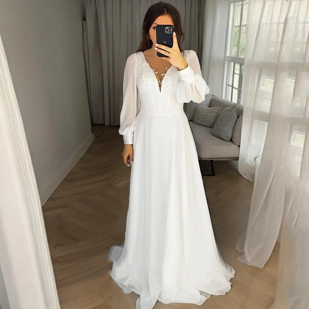 2025 Sexy V-Neck Sleeveless Women Wedding Dresses Elegant A-Line Bride Gowns Mopping Length Banquet Vestidos De Novia Customized
2025 Sexy V-Neck Sleeveless Women Wedding Dresses Elegant A-Line Bride Gowns Mopping Length Banquet Vestidos De Novia Customized