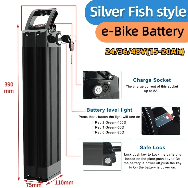 48V 20AH 15AH Silverfish Lithium Electric Bike 800W 500W 24V 36V Lithium Ion Electric Bike Bicycle 48V18650 Battery Pack+Charger
48V 20AH 15AH Silverfish Lithium Electric Bike 800W 500W 24V 36V Lithium Ion Electric Bike Bicycle 48V18650 Battery Pack+Charger