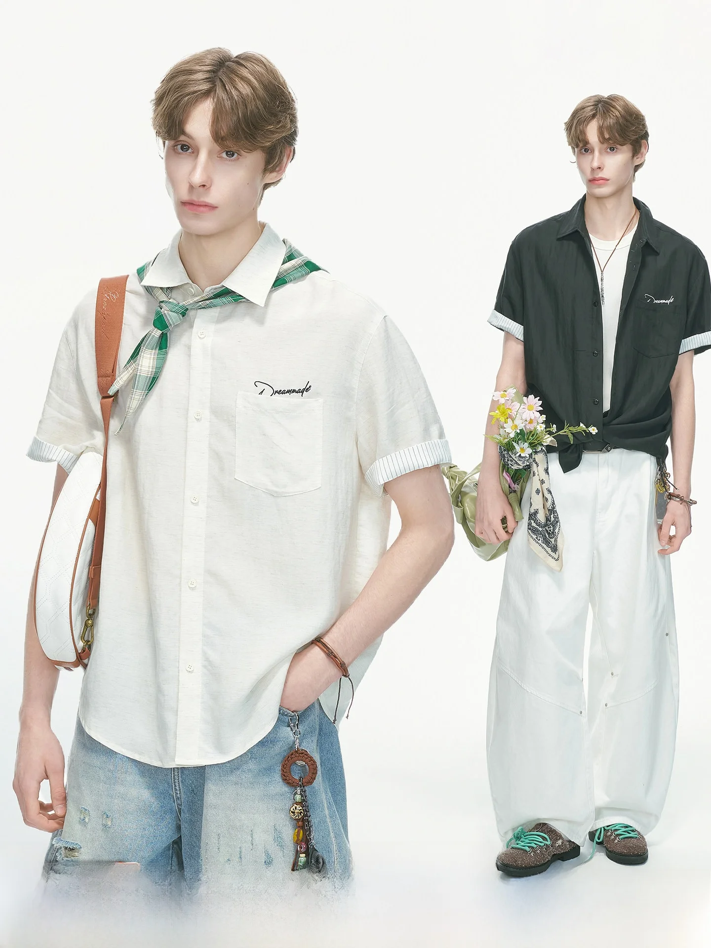 Dream Made Men's Linen Half Sleeve Shirt Breathable Summer Casual Style White Stripes Design Comfortable Loose Fit Male Fashion
Dream Made Men's Linen Half Sleeve Shirt Breathable Summer Casual Style White Stripes Design Comfortable Loose Fit Male Fashion