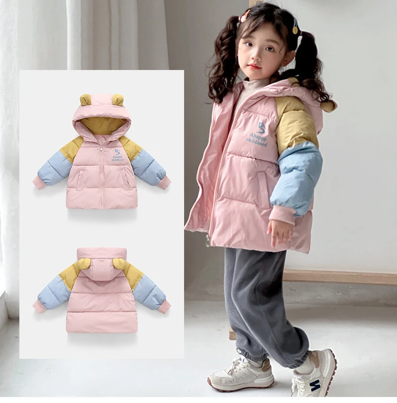 Autumn Winter Cute Baby Girls Jacket Splicing Style Thick Keep Warm Hooded Coat For 2-6 Years old Kids Children Cotton Outerwear
Autumn Winter Cute Baby Girls Jacket Splicing Style Thick Keep Warm Hooded Coat For 2-6 Years old Kids Children Cotton Outerwear