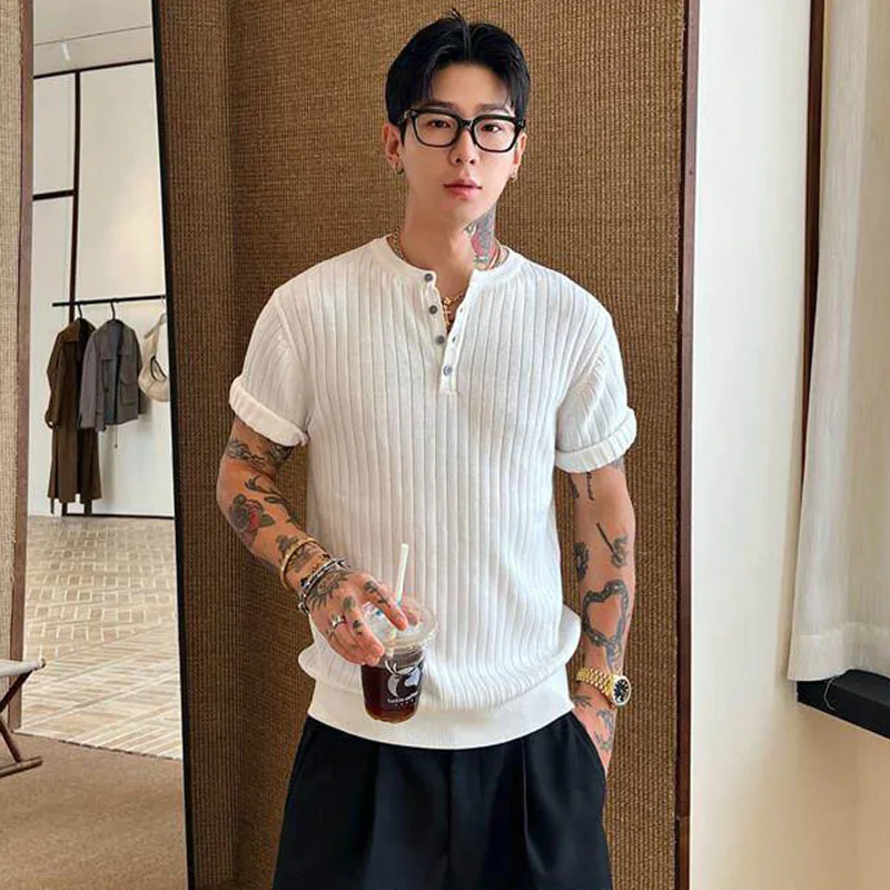 2026 Old Money Style Men Ice Silk Short Sleeve Knit Shirt Henley Neck Mature Business Casual Summer Top
2026 Old Money Style Men Ice Silk Short Sleeve Knit Shirt Henley Neck Mature Business Casual Summer Top
