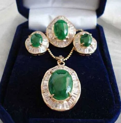 Details about Emerald Green Jade 18KGP Cubic Zirconia Pendant Necklace Earrings Ring Set
Details about Emerald Green Jade 18KGP Cubic Zirconia Pendant Necklace Earrings Ring Set