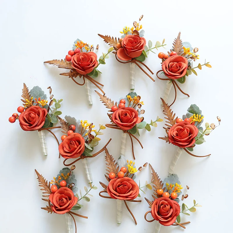 25068 Orange Bohemian Rose Flower Corsage & Wristlet - Perfect for Brides, Groomsmen, and Wedding Decorations
25068 Orange Bohemian Rose Flower Corsage & Wristlet - Perfect for Brides, Groomsmen, and Wedding Decorations