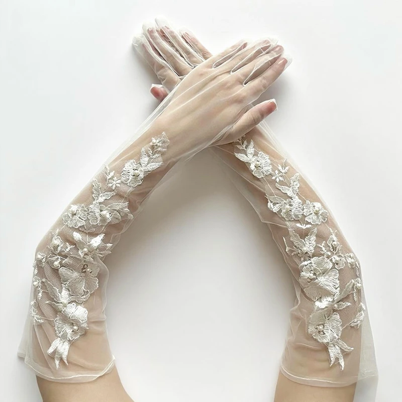 Female White Long Lace Embroidered Floral Elbow Gloves Princess Bride Wedding Evening Dress Gloves Party Costume Accessories
Female White Long Lace Embroidered Floral Elbow Gloves Princess Bride Wedding Evening Dress Gloves Party Costume Accessories