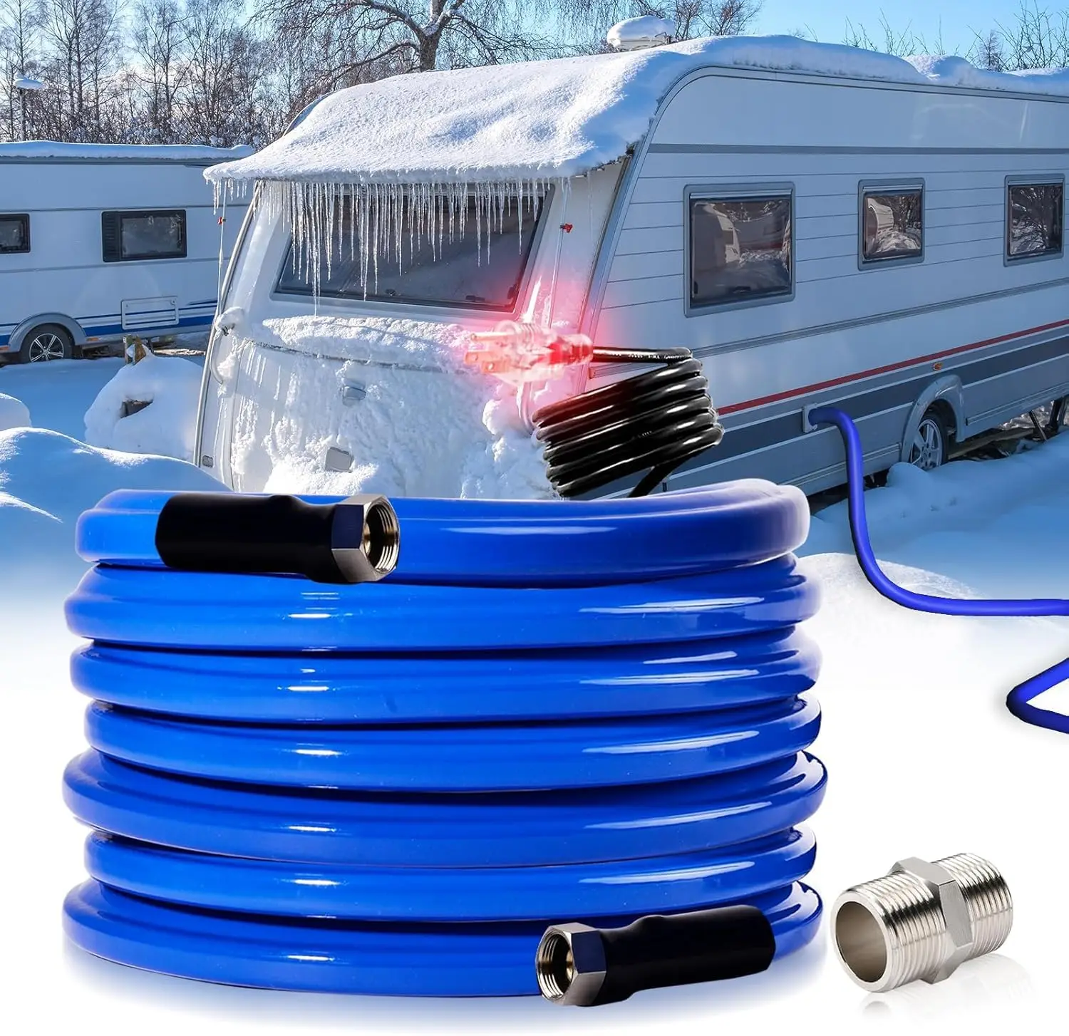 Yurnomy 100FT Heated Water Hose for RV,Rv Heating Water Hose,-45 ℉ Antifreeze Heated Garden Water Pipe,Rv Accessories for Camper
Yurnomy 100FT Heated Water Hose for RV,Rv Heating Water Hose,-45 ℉ Antifreeze Heated Garden Water Pipe,Rv Accessories for Camper