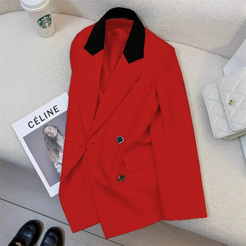 2025 Women Jacket New Korean Fashion Small Suit Top Coat Clothes Loose Straight Temperament Blazer Women Basic Coats Outerwear
2025 Women Jacket New Korean Fashion Small Suit Top Coat Clothes Loose Straight Temperament Blazer Women Basic Coats Outerwear