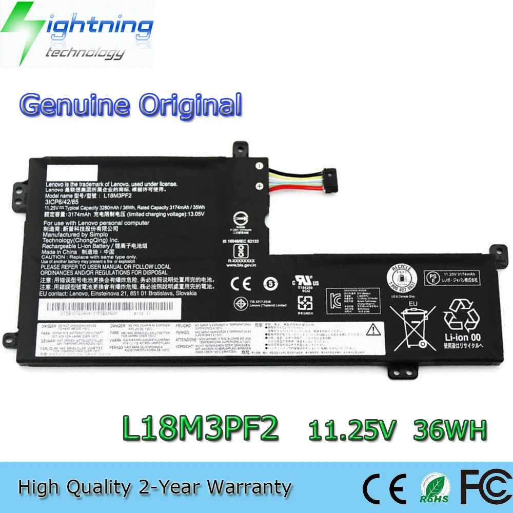Новый оригинальный аккумулятор для ноутбука L18M3PF2 11,25 В 36 Втч для Lenovo Ideapad L340-15API L340-15IWL L3-15IML05 Touch L18D3PF1 L18C3PF2
Новый оригинальный аккумулятор для ноутбука L18M3PF2 11,25 В 36 Втч для Lenovo Ideapad L340-15API L340-15IWL L3-15IML05 Touch L18D3PF1 L18C3PF2