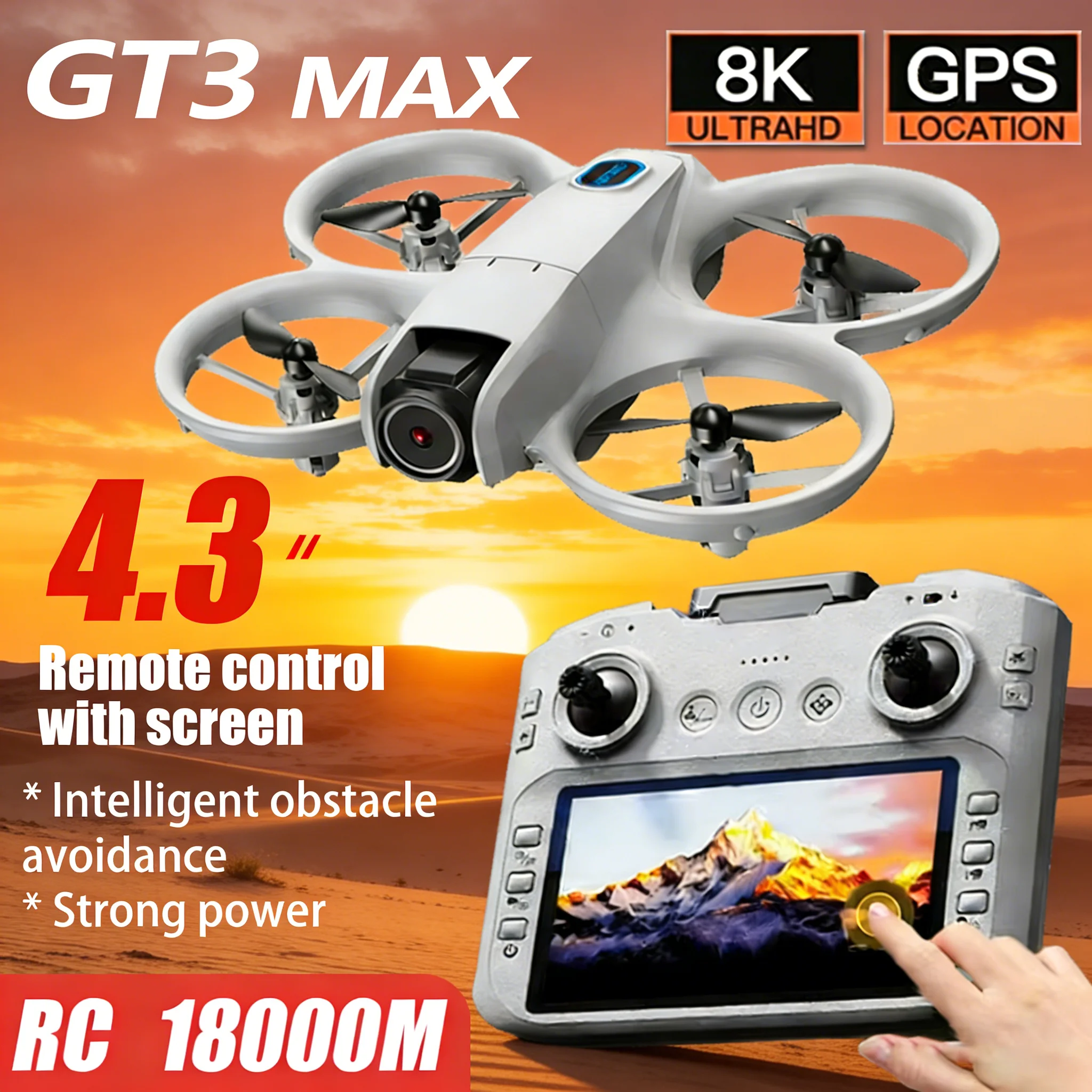 Дрон Gt3 Max 8K HD для аэрофотосъемки с большим экраном, оптическим позиционированием, бесщеточным двигателем, интеллектуальным обходом препятствий, игрушка-подарок
Дрон Gt3 Max 8K HD для аэрофотосъемки с большим экраном, оптическим позиционированием, бесщеточным двигателем, интеллектуальным обходом препятствий, игрушка-подарок