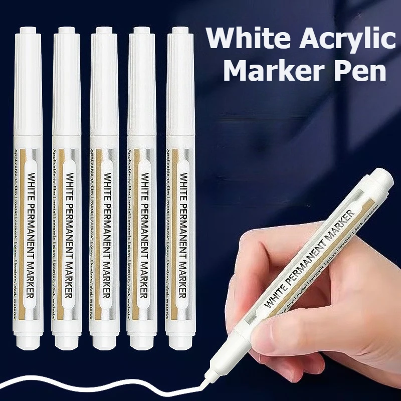 2/5Pcs White Marker Pens Large Capacity 1.0mm Waterproof Oily Permanent DIY Graffiti Painting for Tire Glass Wood Metal Marker
2/5Pcs White Marker Pens Large Capacity 1.0mm Waterproof Oily Permanent DIY Graffiti Painting for Tire Glass Wood Metal Marker