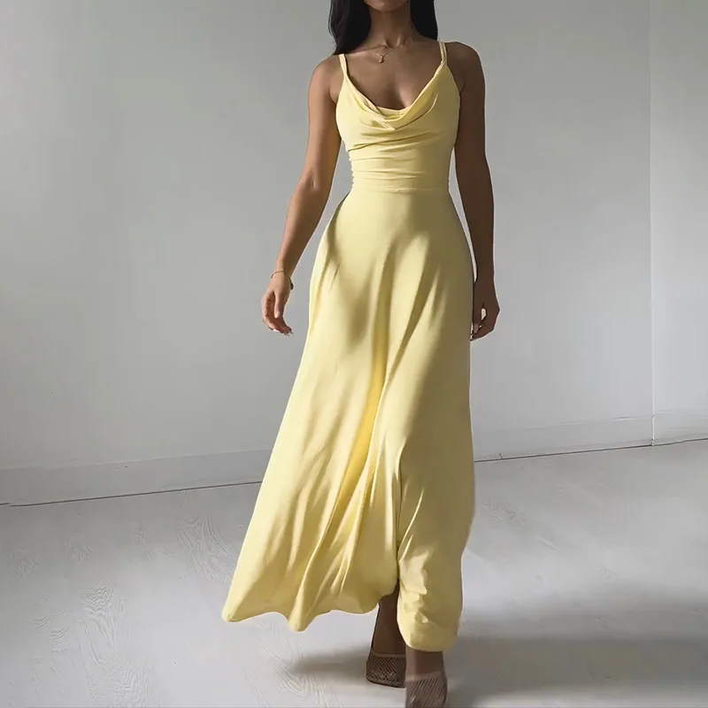 Sexy Backless Sling Maxi Dress Women Sleeveless High Waisted Sheath Long A-line Dresses Summer Temperament Lady Prom Vestidos
Sexy Backless Sling Maxi Dress Women Sleeveless High Waisted Sheath Long A-line Dresses Summer Temperament Lady Prom Vestidos