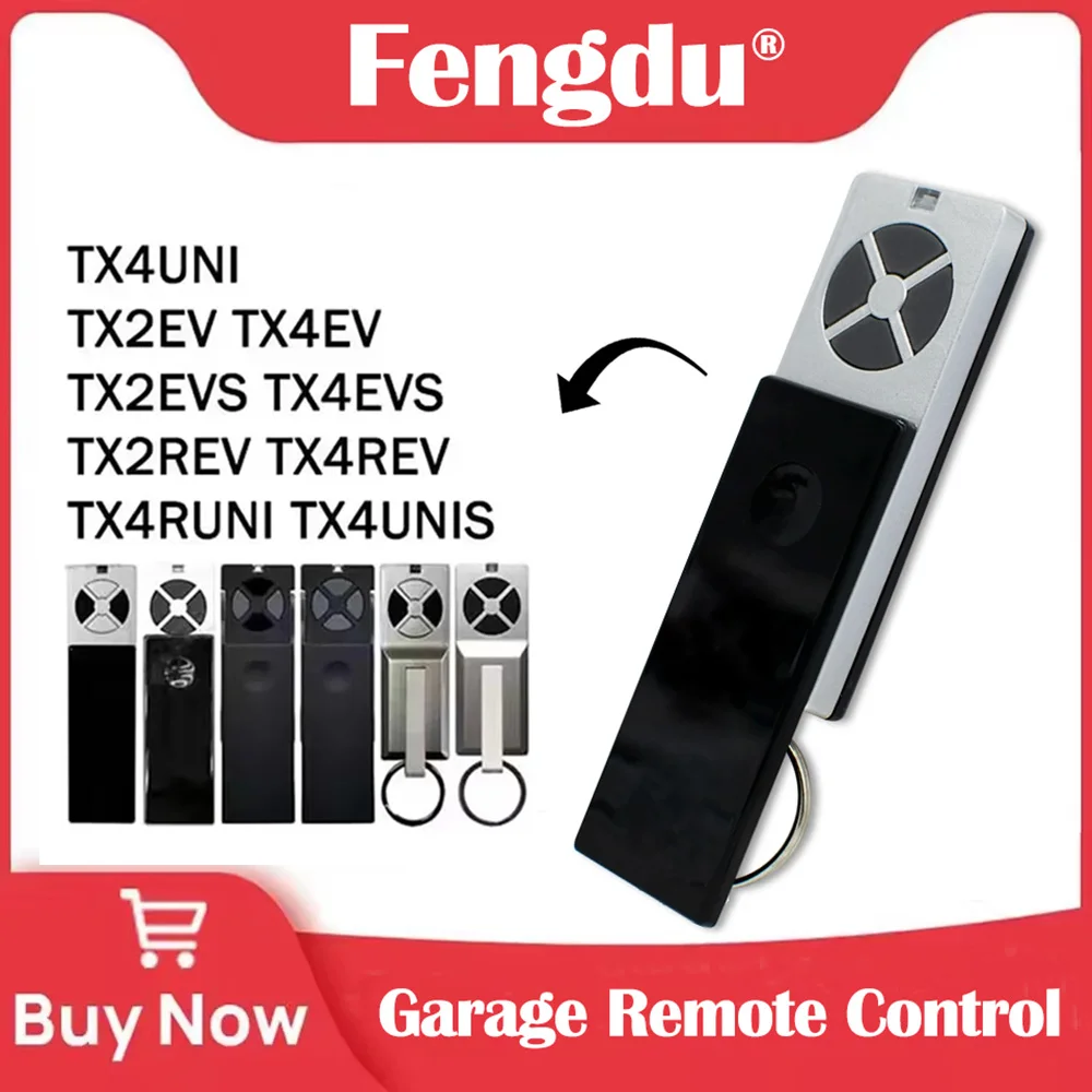433MHz Remote Control Rolling Code Compatible with TX2EVS TX4EVS TX4UNIS TX4UNI TX2EV Extended Range Garage Door Opener
433MHz Remote Control Rolling Code Compatible with TX2EVS TX4EVS TX4UNIS TX4UNI TX2EV Extended Range Garage Door Opener