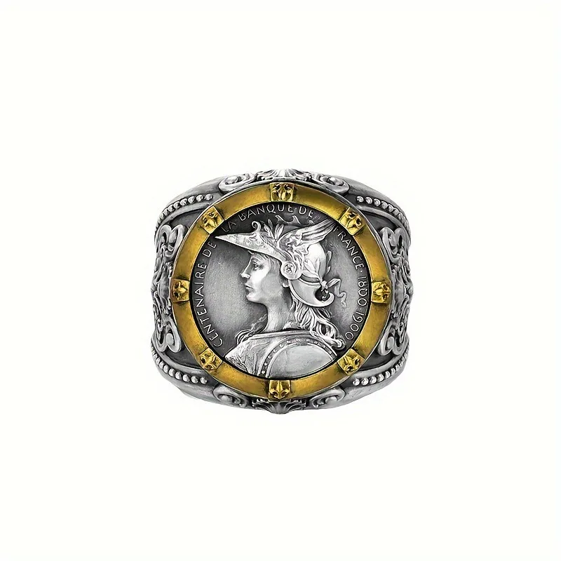 Two Tone Vintage Coin Portrait Ring Retro Scroll Carving Silver Gold Plated Adjustable Biker Gothic Men's Jewelry Gift
Two Tone Vintage Coin Portrait Ring Retro Scroll Carving Silver Gold Plated Adjustable Biker Gothic Men's Jewelry Gift