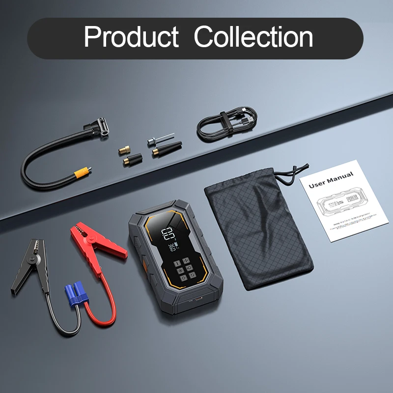 N9 Multi-Function Car Emergency Power Starter, 4-in-1 Tire Inflator, Emergency Light, Portable Power Bank
N9 Multi-Function Car Emergency Power Starter, 4-in-1 Tire Inflator, Emergency Light, Portable Power Bank