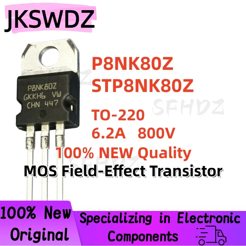 Excellent Quality 10/20/30PCS 100% Brand New STP8NK80Z P8NK80Z TO-220 6.2A 800V MOS Field-Effect Transistor
Excellent Quality 10/20/30PCS 100% Brand New STP8NK80Z P8NK80Z TO-220 6.2A 800V MOS Field-Effect Transistor