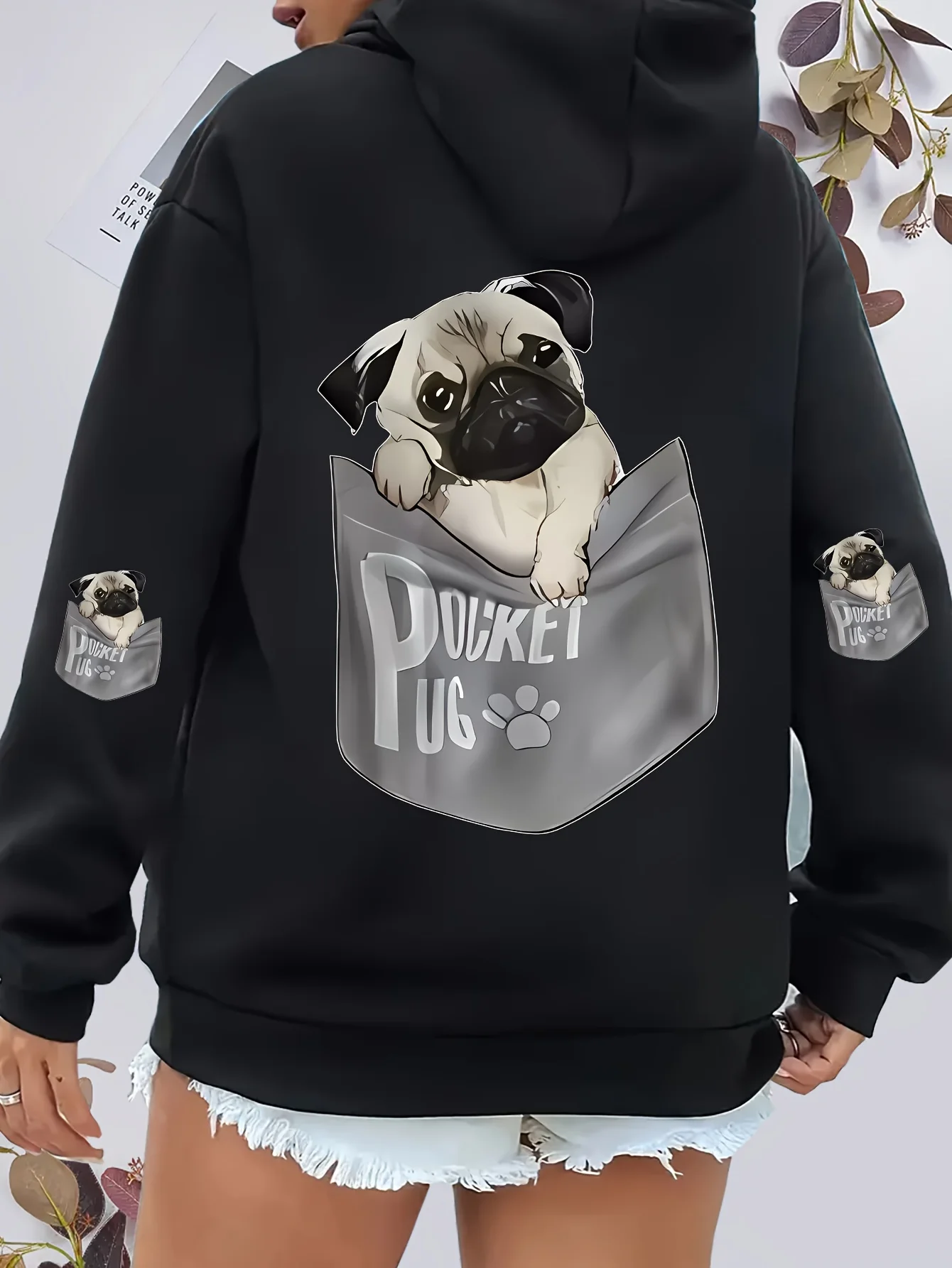 Autumn Winter Hot Sale The pug pattern Print Hoodie Draw Rope Casual Hoodie for Women's Clothing Cotton Fashion Casual Hoodie
Autumn Winter Hot Sale The pug pattern Print Hoodie Draw Rope Casual Hoodie for Women's Clothing Cotton Fashion Casual Hoodie
