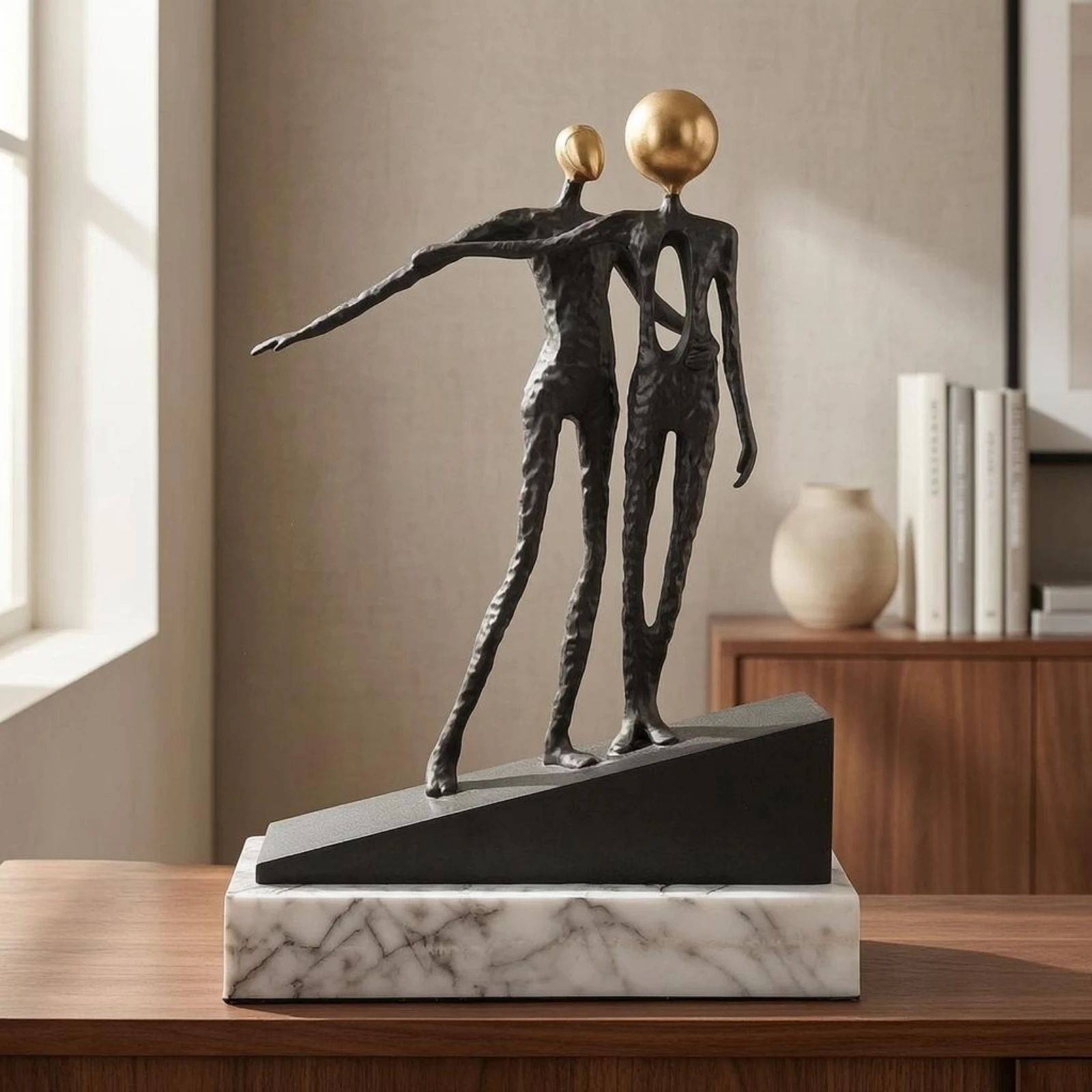 Abstract Metal Figure Sculpture Textured Modern Minimalist Figure Sculpture Black Metal Statue Slanted Base Figurine
Abstract Metal Figure Sculpture Textured Modern Minimalist Figure Sculpture Black Metal Statue Slanted Base Figurine