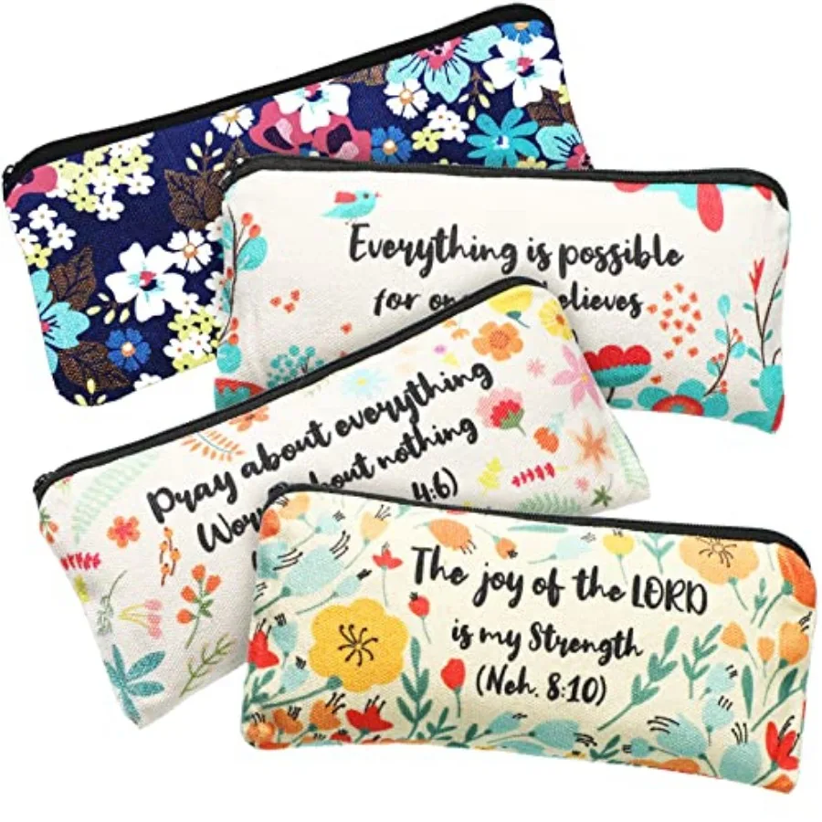 4 Pieces Inspirational Bible Verse Pencil Pouch Christian Pencil Case Scripture Makeup Bags Canvas Cosmetic Bags for Students O
4 Pieces Inspirational Bible Verse Pencil Pouch Christian Pencil Case Scripture Makeup Bags Canvas Cosmetic Bags for Students O