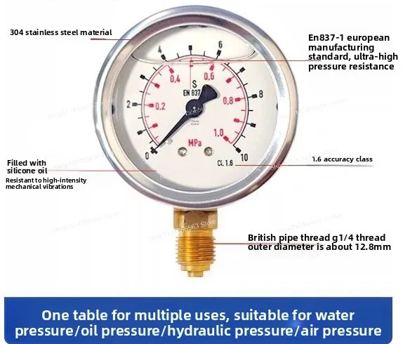 Excavator Hydraulic Pressure Test Gauge - 0-600bar 1.5M Hose Radial Dual Scale Heavy Machinery Pump Pressure Meter
Excavator Hydraulic Pressure Test Gauge - 0-600bar 1.5M Hose Radial Dual Scale Heavy Machinery Pump Pressure Meter