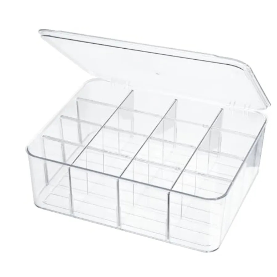 Socks Underwear Drawer Organzier Dividers, 16 Compartment Removable Divided Plastic Storage Bin with Lid, Storage Organizer for
Socks Underwear Drawer Organzier Dividers, 16 Compartment Removable Divided Plastic Storage Bin with Lid, Storage Organizer for
