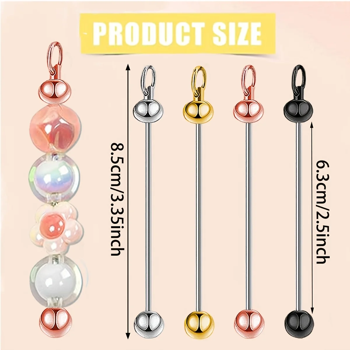 24pcs Mixed Color Blank Beaded Keychain Rods Key Rings DIY Pendant Making Accessories Charms Excellent Appearance Quality
24pcs Mixed Color Blank Beaded Keychain Rods Key Rings DIY Pendant Making Accessories Charms Excellent Appearance Quality