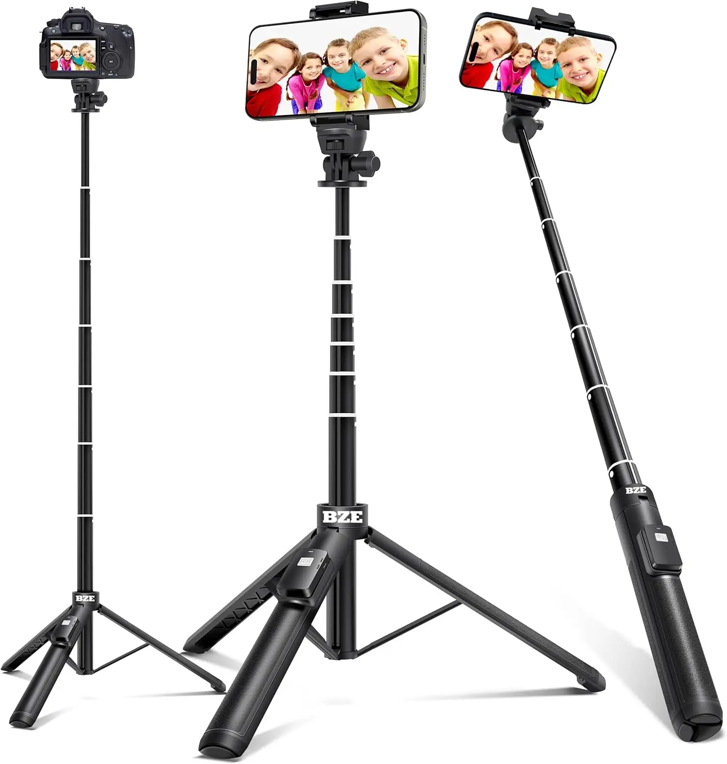 62" Extendable Selfie Stick Tripod with Wireless Remote & Phone Holder, Portable Aluminum Alloy 3-in-1 Stand for Group Photos
62" Extendable Selfie Stick Tripod with Wireless Remote & Phone Holder, Portable Aluminum Alloy 3-in-1 Stand for Group Photos