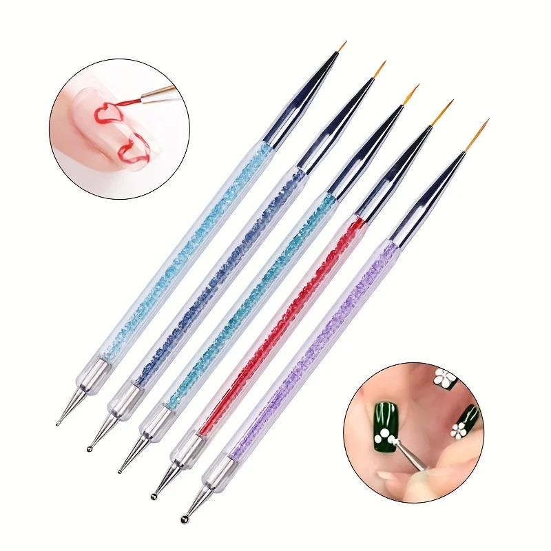 Double headed nail art pen with flower head and colorful acrylic handle, designed specifically for professional nail technicians
Double headed nail art pen with flower head and colorful acrylic handle, designed specifically for professional nail technicians