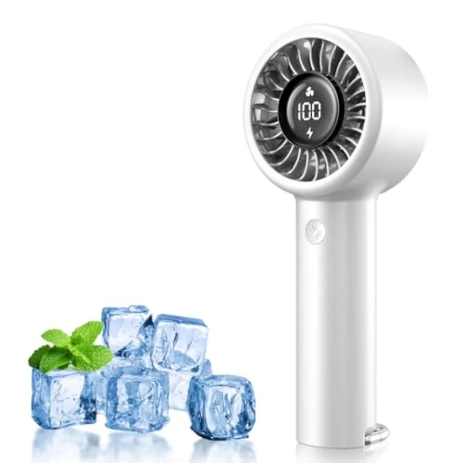 Handheld Turbo Fan, High Speed Mini Portable Personal Fan Rechargeable, 5-Speed Cooling, LED Display Battery Operated with Cara
Handheld Turbo Fan, High Speed Mini Portable Personal Fan Rechargeable, 5-Speed Cooling, LED Display Battery Operated with Cara