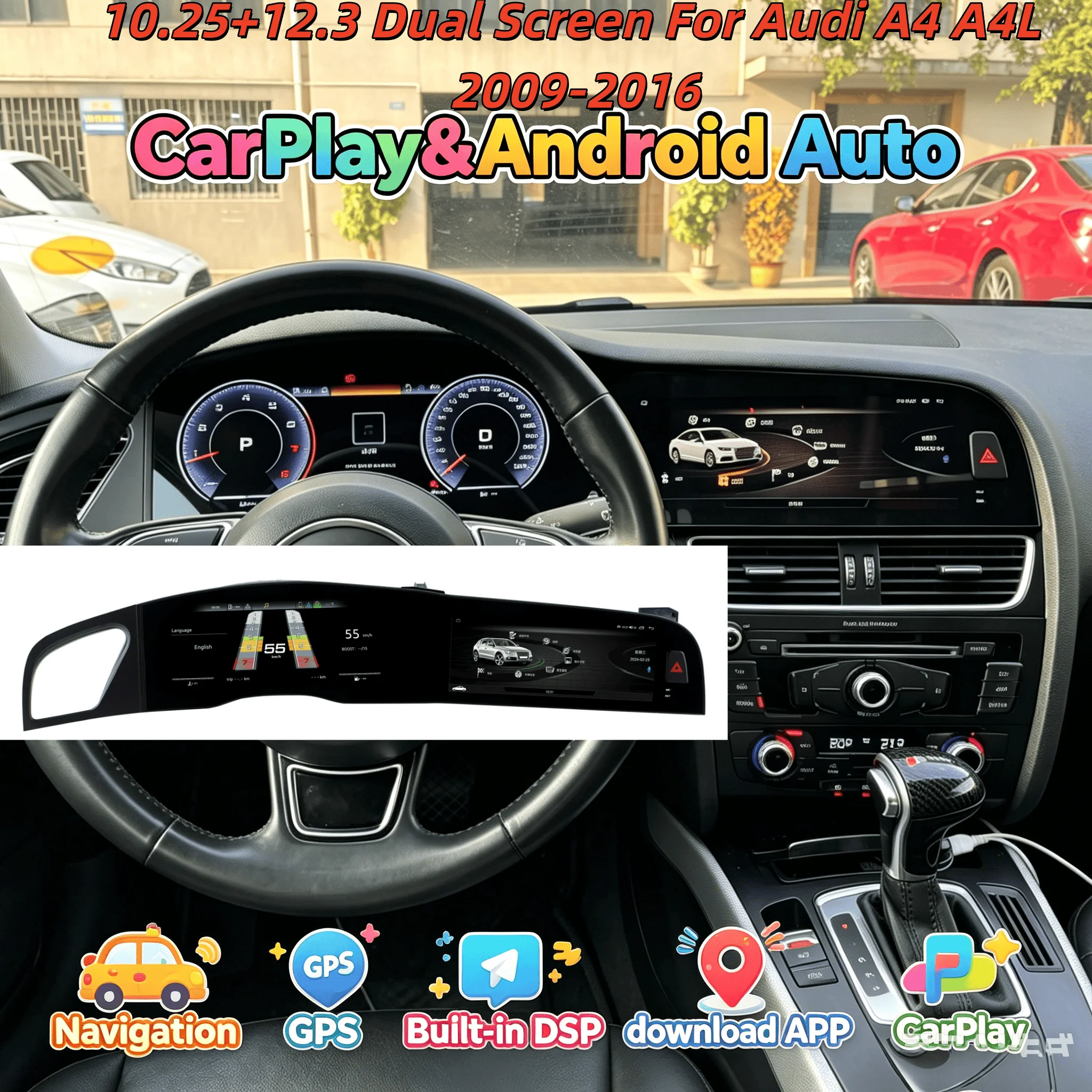 H Android 13.0 Touch Screen Digital Cluster For Audi A4 A4L 2009-2016 Carplay Multimedia Dual Screen Car Radio Stereo DSP BT 5.0
H Android 13.0 Touch Screen Digital Cluster For Audi A4 A4L 2009-2016 Carplay Multimedia Dual Screen Car Radio Stereo DSP BT 5.0