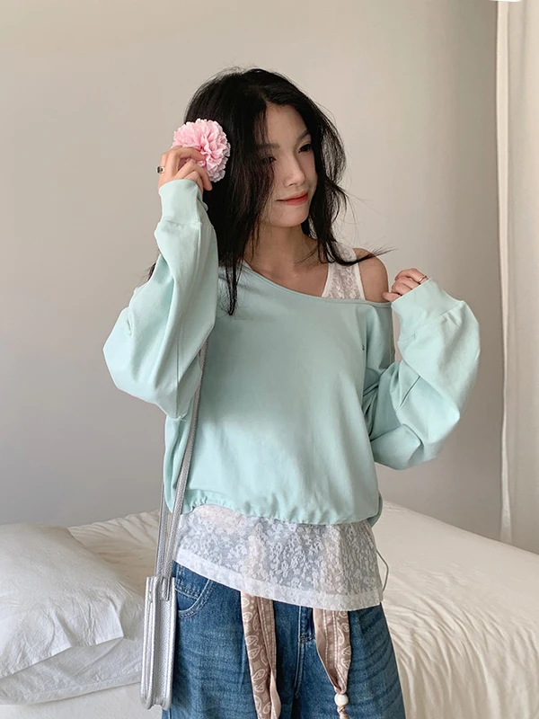 Boran Loose Knitted Mint een T-irt with Lace Vest Sweatirt Two-Piece Set Comfortable Casual Sle Cotton Polyester Blend
Boran Loose Knitted Mint een T-irt with Lace Vest Sweatirt Two-Piece Set Comfortable Casual Sle Cotton Polyester Blend