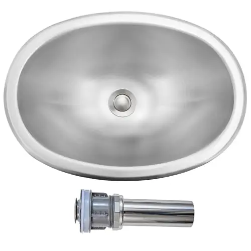 Compact Oval Stainless Steel Sink 16x11x5 For RV, Outdoor, Bathroom, Laundry – Includes Drain Kit
Compact Oval Stainless Steel Sink 16x11x5 For RV, Outdoor, Bathroom, Laundry – Includes Drain Kit