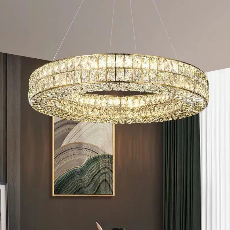 Round Crystal Chandelier LED Golden Silver Color Changeable Hanging Lamp Living Dinning Room Modern Crystal Pendant Light
Round Crystal Chandelier LED Golden Silver Color Changeable Hanging Lamp Living Dinning Room Modern Crystal Pendant Light