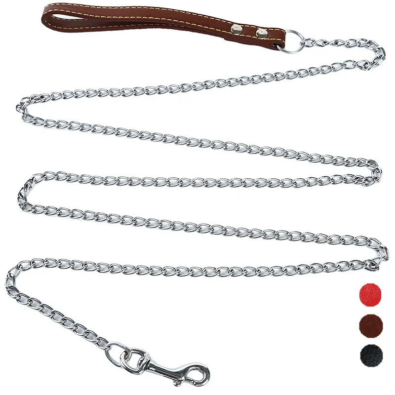 Durable Anti-Bite Metal Dog Chain Lead For Small Medium Large Dog Chain Leash Handle Leads PU Leather Iron Chain Pet Accessories
Durable Anti-Bite Metal Dog Chain Lead For Small Medium Large Dog Chain Leash Handle Leads PU Leather Iron Chain Pet Accessories