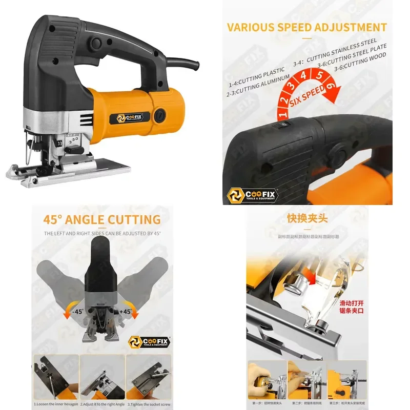 【CHIMU HOME】 650W 65mm Mini Rotary Jig Saw for Wood Metal Cutting DIY Projects
【CHIMU HOME】 650W 65mm Mini Rotary Jig Saw for Wood Metal Cutting DIY Projects