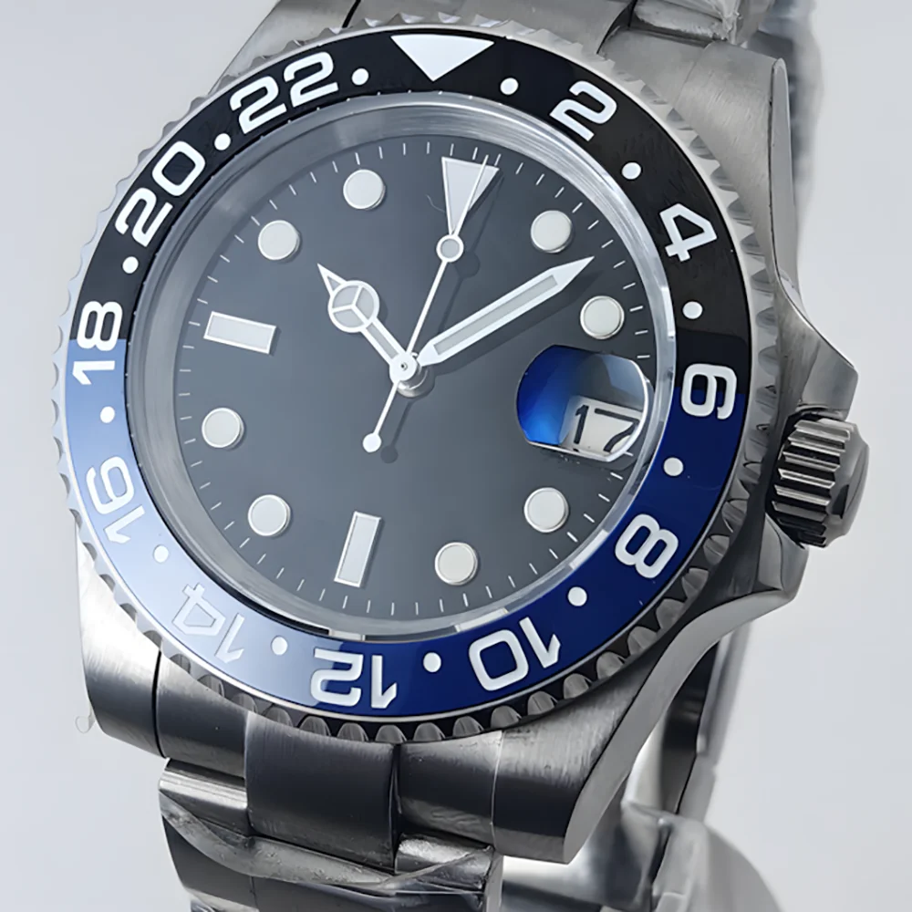 40mm Men's Diving Watch, NH35 Movement Stainless Steel Watch, Black blue Bezel Sapphire Crystal Luminous Mechanical Watch
40mm Men's Diving Watch, NH35 Movement Stainless Steel Watch, Black blue Bezel Sapphire Crystal Luminous Mechanical Watch