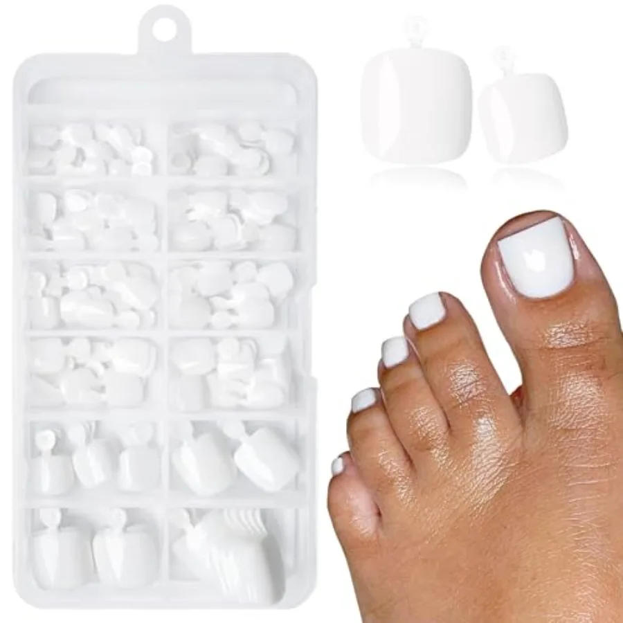 120pc White Press on Toenails Women Fake Toe Nails with Tabs, White Fake Toenails Press on Toes Nails Glue on Toenail Acrylic T
120pc White Press on Toenails Women Fake Toe Nails with Tabs, White Fake Toenails Press on Toes Nails Glue on Toenail Acrylic T