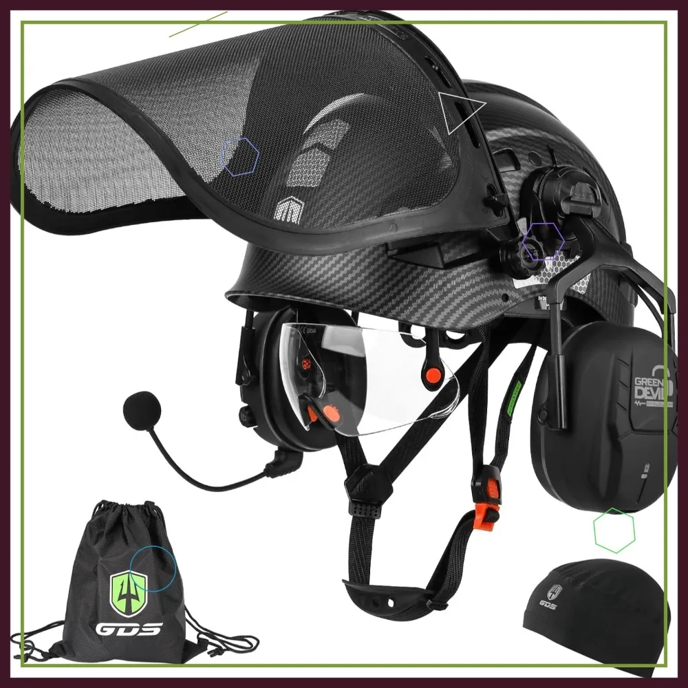 Forestry Chainsaw Safety Helmet with Bluetooth Ear Muffs, Built-in Visor Face Shield, 5-in-1 System for Logging Garden Work
Forestry Chainsaw Safety Helmet with Bluetooth Ear Muffs, Built-in Visor Face Shield, 5-in-1 System for Logging Garden Work