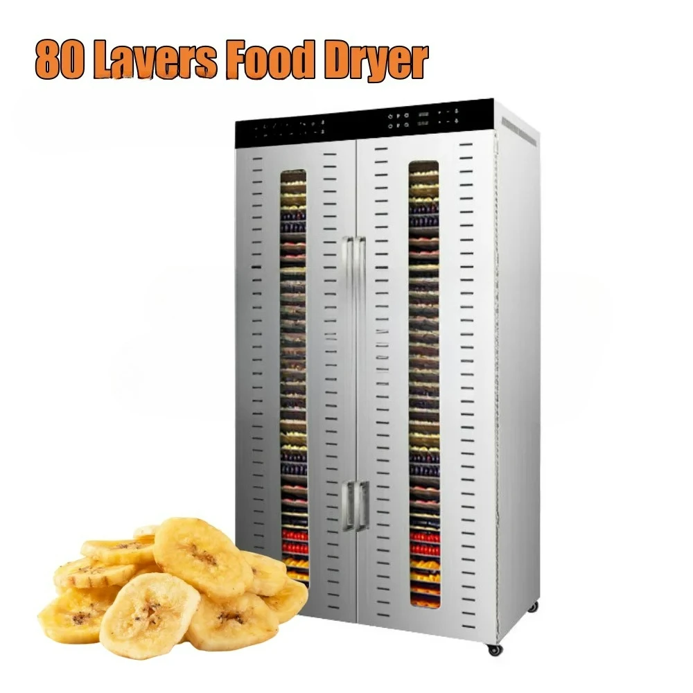 Customizable Industrial 100kg Food Dehydrator Dry Fruit Dryer Machine 80 Trays Dried Fruit Cabinet
Customizable Industrial 100kg Food Dehydrator Dry Fruit Dryer Machine 80 Trays Dried Fruit Cabinet