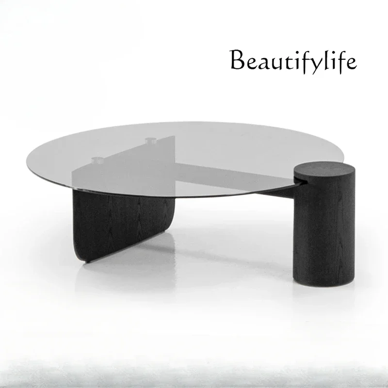 Nordic minimalist high-end coffee table light luxury high-end ash wood tempered glass round coffee table
Nordic minimalist high-end coffee table light luxury high-end ash wood tempered glass round coffee table