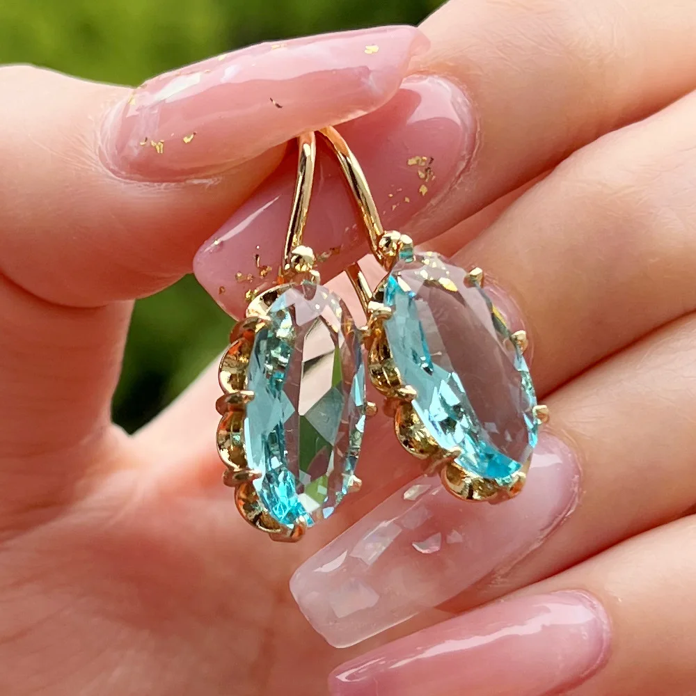 Sky Blue Earrring Gold Plated Earrings Cubic Zirconia Tarnish Unique Zircon Womens 925 Silver Earrings
Sky Blue Earrring Gold Plated Earrings Cubic Zirconia Tarnish Unique Zircon Womens 925 Silver Earrings