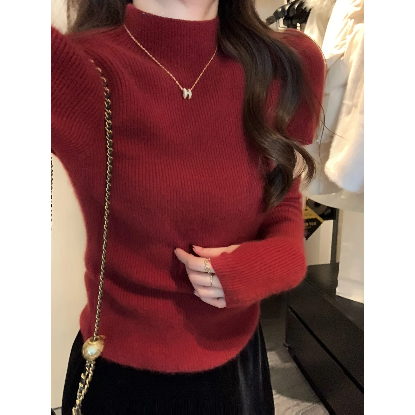MUKOK High Collar Knitted Sweater Ele Svel Top Versatile Faionable French Sle Women's Long Sve Winter irt
MUKOK High Collar Knitted Sweater Ele Svel Top Versatile Faionable French Sle Women's Long Sve Winter irt