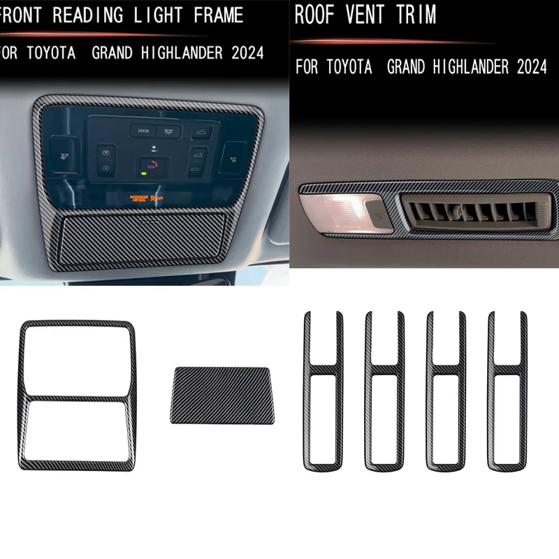 For Toyota Grand Highlander 2024 2025 ABS Carbon Fiber Front Rear Roof Reading Light Roof Cover trim Decoration Accessories
For Toyota Grand Highlander 2024 2025 ABS Carbon Fiber Front Rear Roof Reading Light Roof Cover trim Decoration Accessories