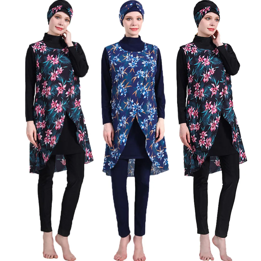 Muslim Swimwear Women Printed Stretch Full Cover Islamic Clothes 4 piece Hijab Long Sleeves Sport Swimsuit Burkinis Bathing Suit
Muslim Swimwear Women Printed Stretch Full Cover Islamic Clothes 4 piece Hijab Long Sleeves Sport Swimsuit Burkinis Bathing Suit
